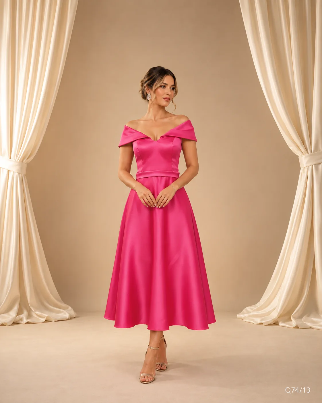 Vestido Midi Ombro a Ombro
