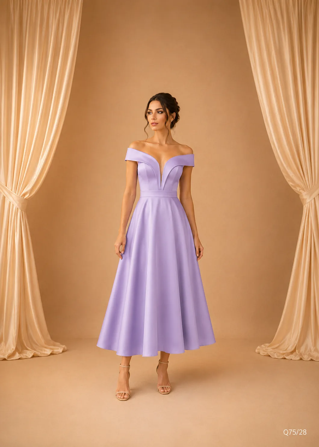 Vestido Midi Godê Ombro a Ombro