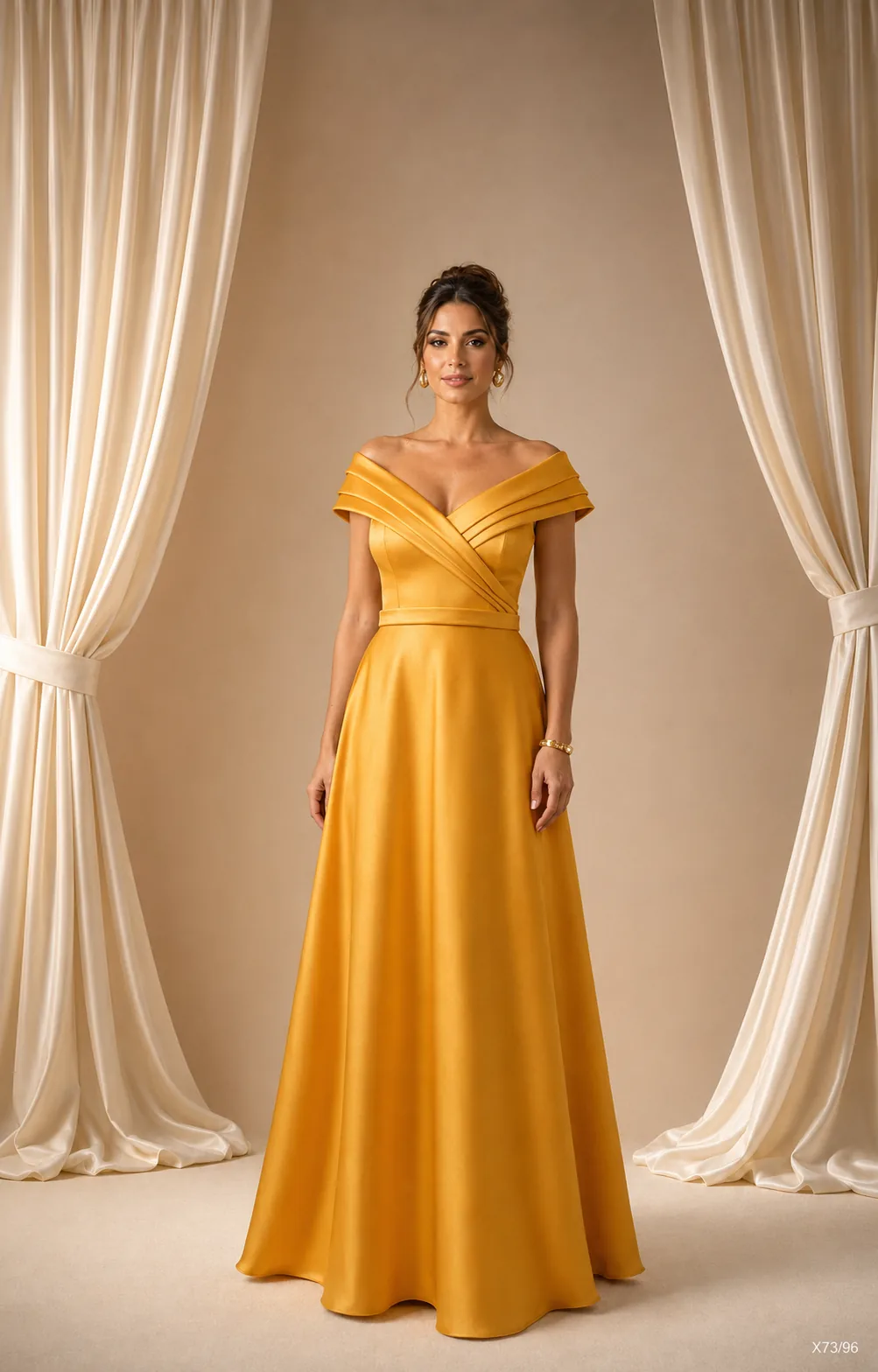 Vestido Longo Ombro a Ombro Cruzado