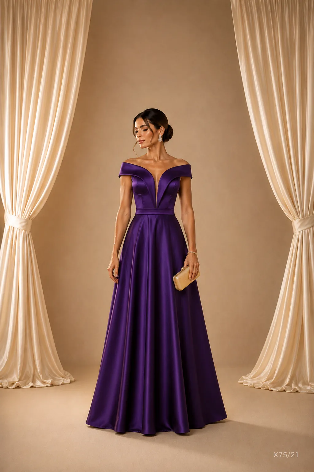 Vestido Longo Ombro a Ombro Godê
