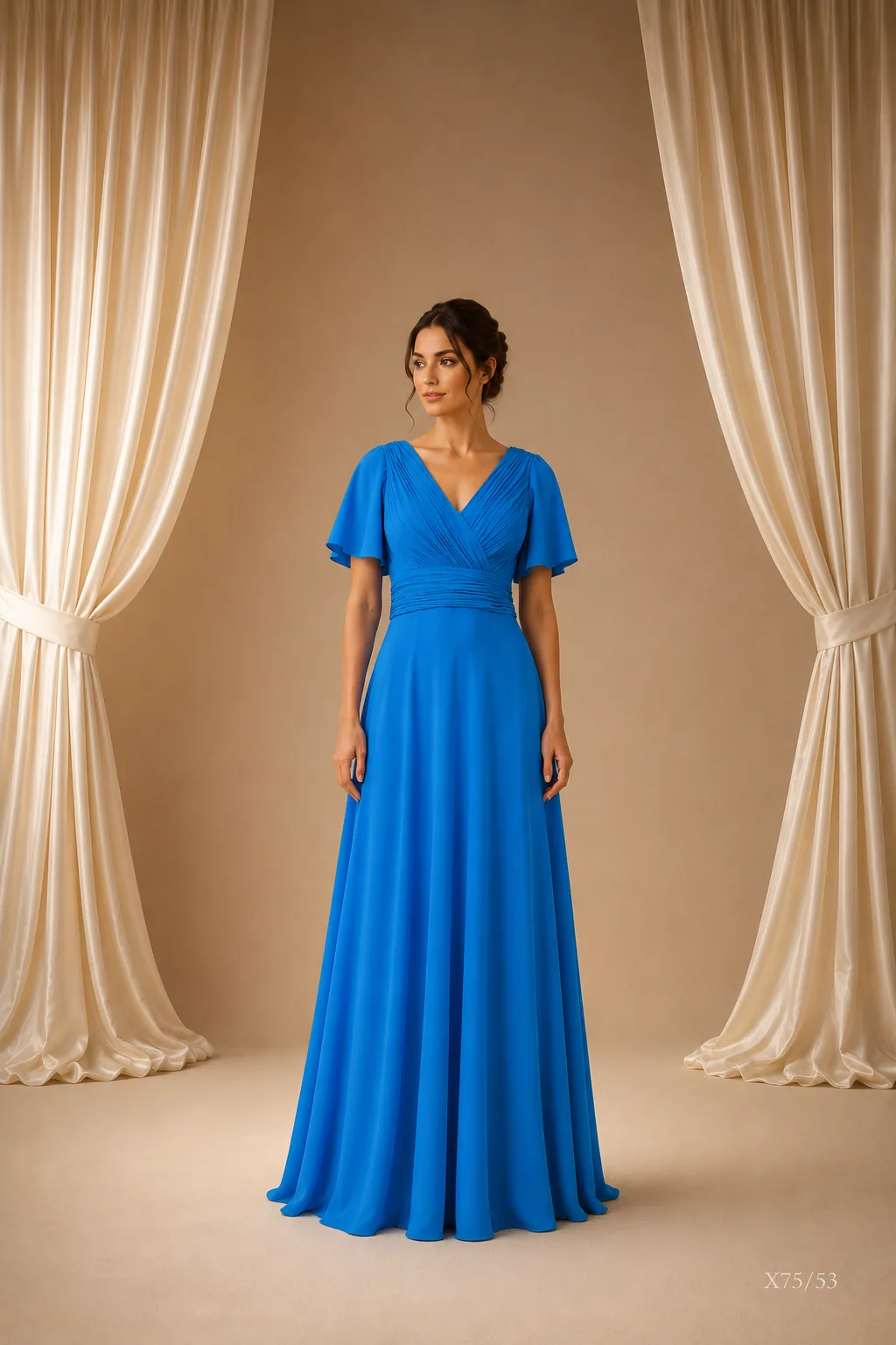 Vestido Longo Manga Borboleta