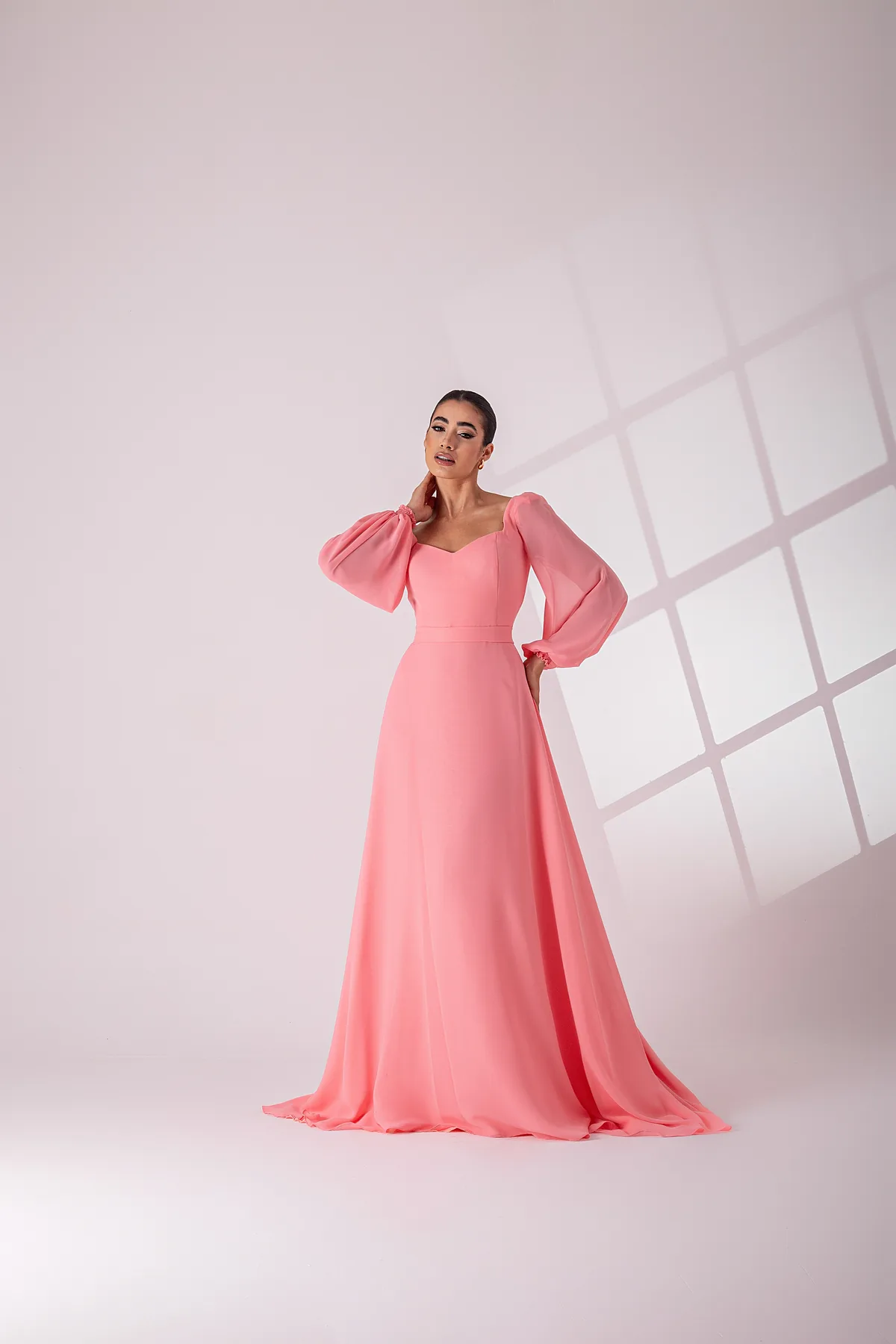 Vestido Longo Manga Bufante