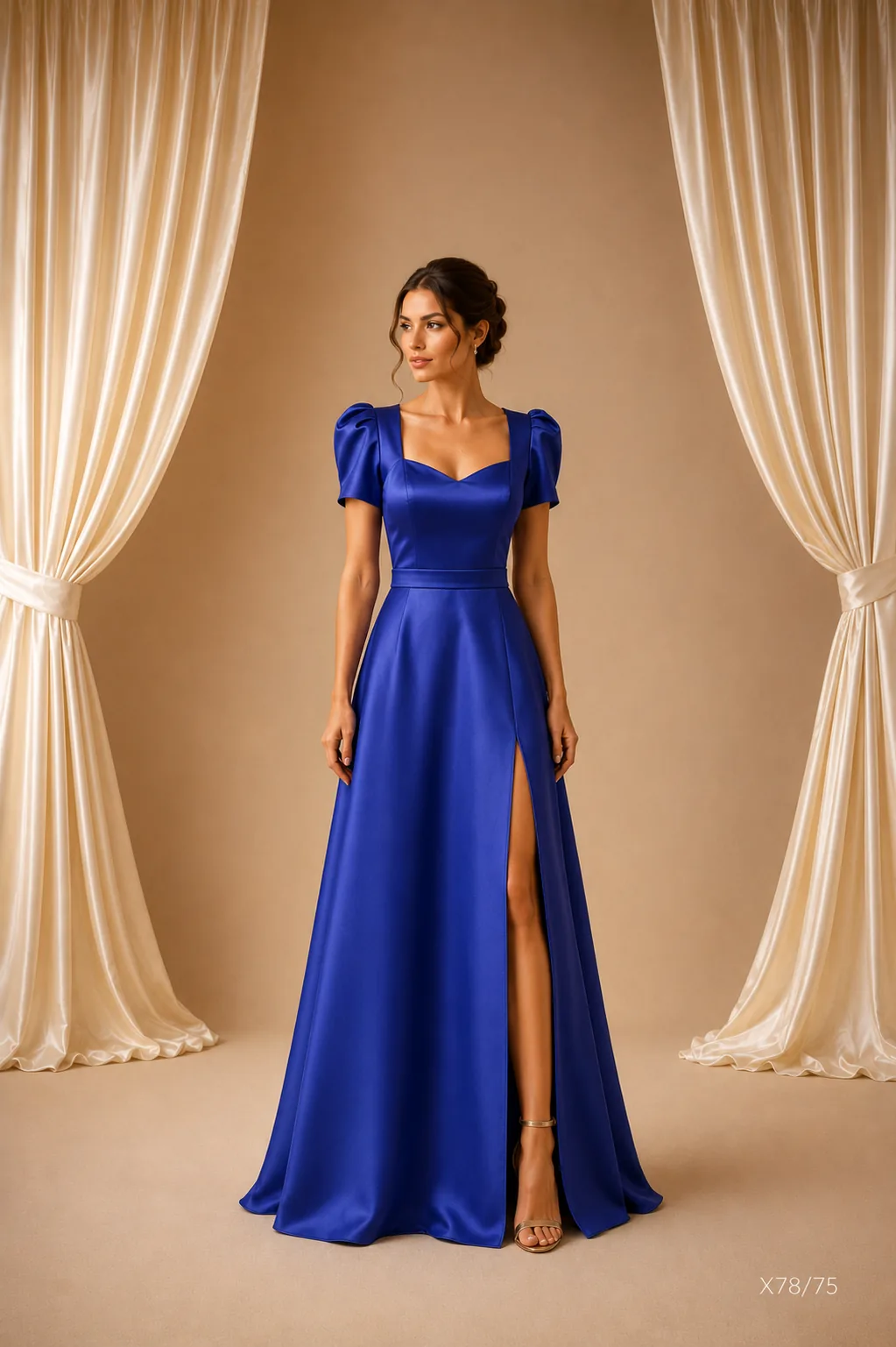 Vestido Longo Manga Bufante